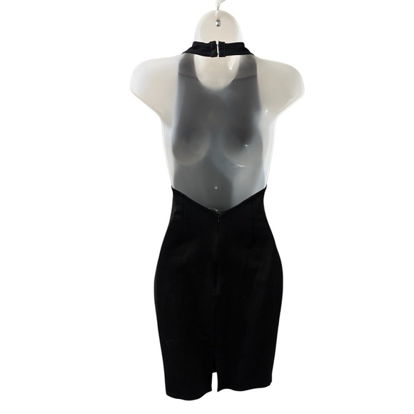 Toni Elegant Halter Dress in Black - Small - Picture 4 of 6